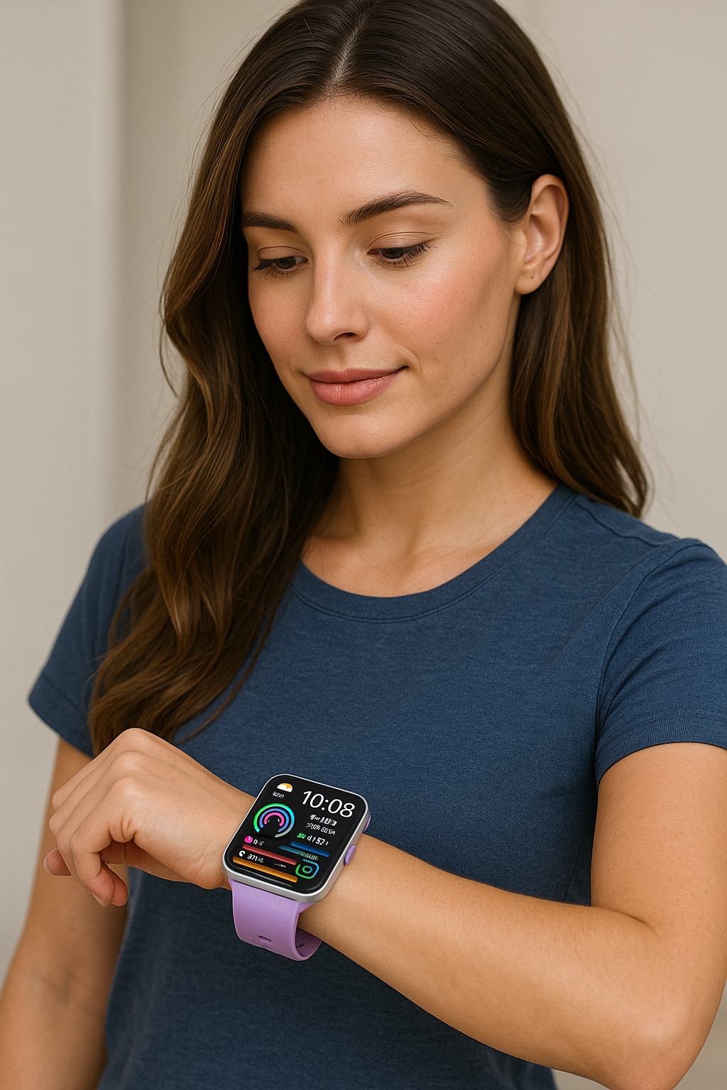 Smartwatch Deportivo IP68 – Pantalla HD 1.96” | 113+ Modos | Bluetooth | Púrpura